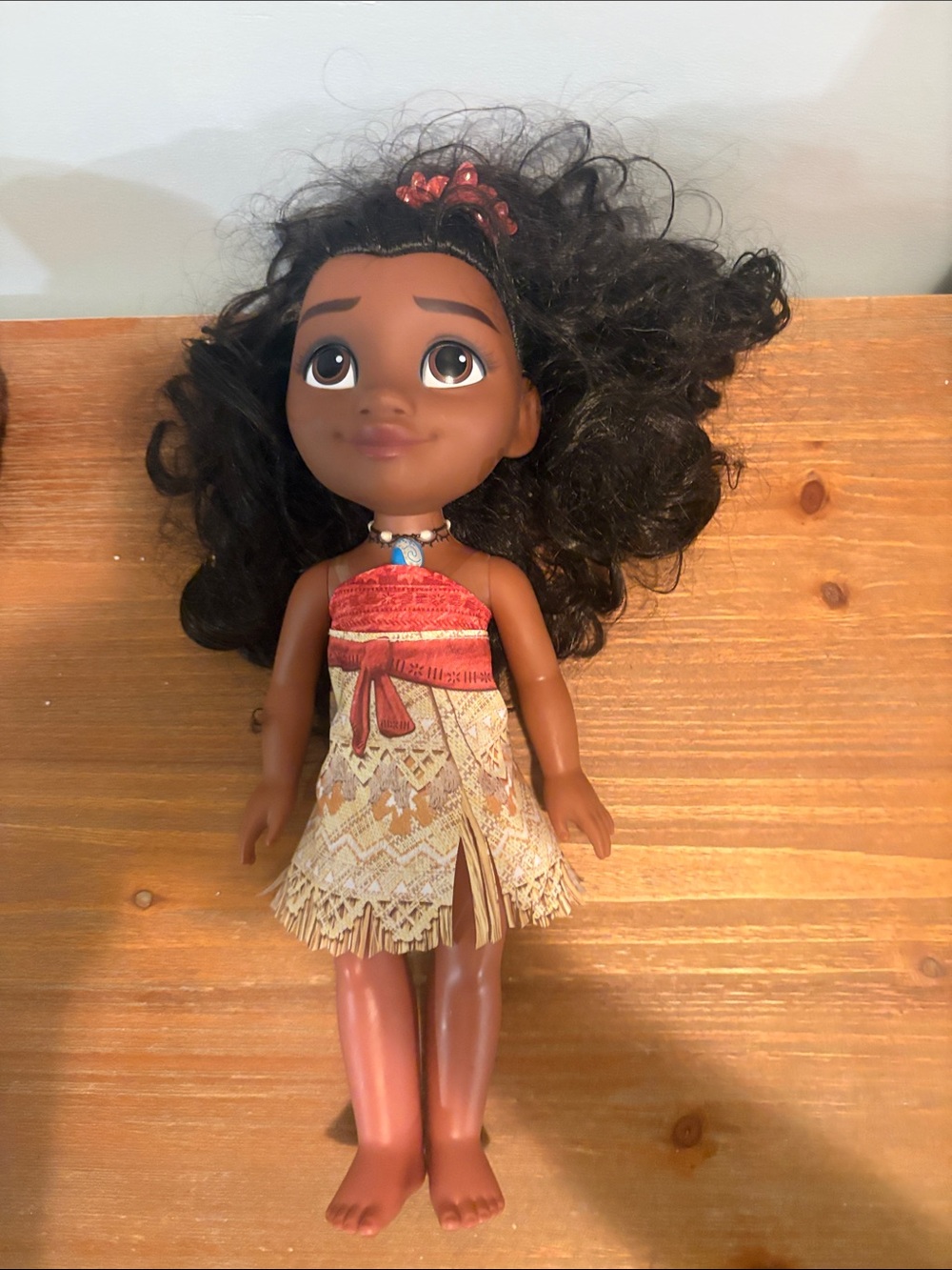 Disney Moana Style Doll - Brown Skin with Black Hair and Red Outfit